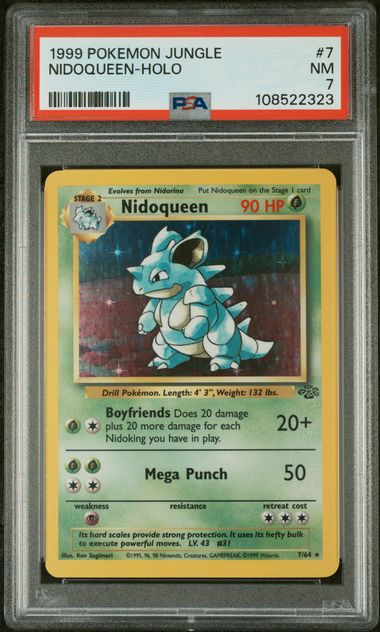 1999 POKEMON JUNGLE #7 NIDOQUEEN-HOLO PSA 7