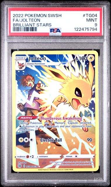 2022 POKEMON SWORD & SHIELD BRILLIANT STARS #TG04 FA/JOLTEON BRILLIANT STARS