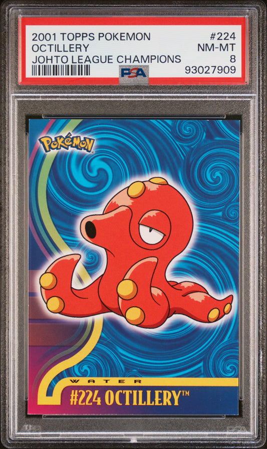 PSA 8 2001 TOPPS POKEMON JOHTO LEAGUE CHAMPIONS #224 OCTILLERY