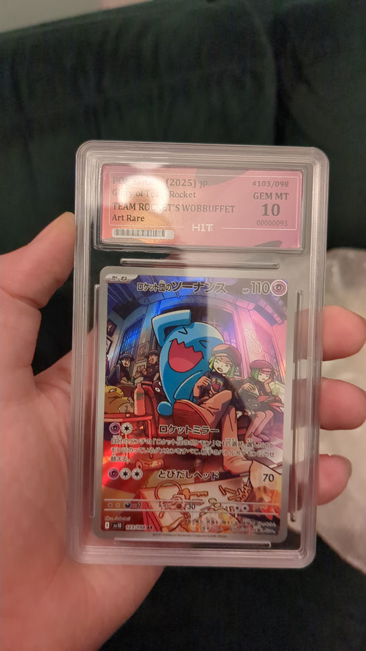 Team Rocket's Wobbuffet GEM MT 10 HIT GCC Slab