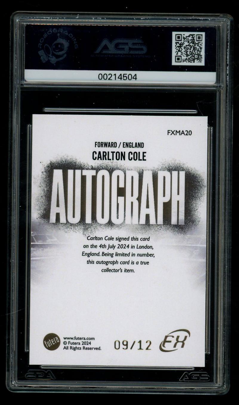 2024 Soccer Soccer Futera Unique 2024 FUTERA WORLD FOOTBALL FX FXMA20 AUTO. CARLTON COLE