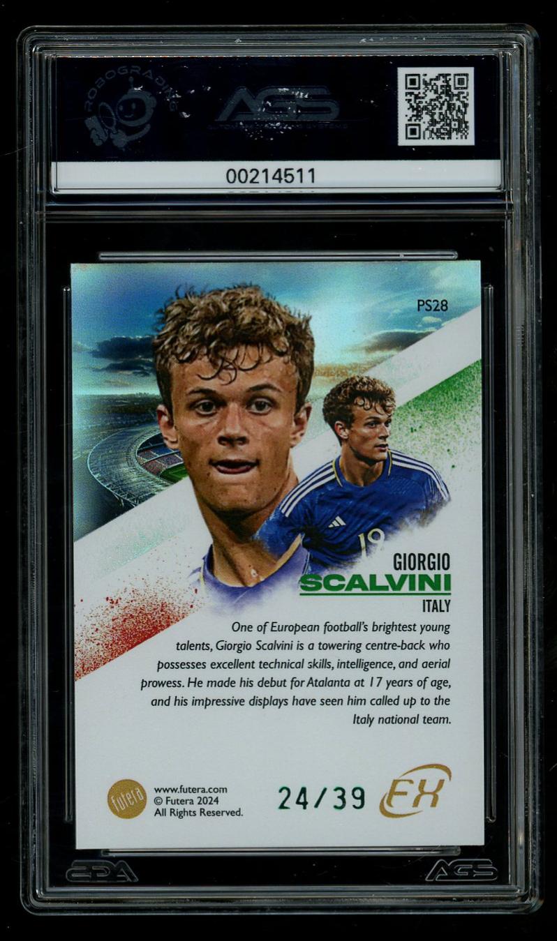 2024 Soccer Soccer Futera Unique 2024 FUTERA WORLD FOOTBALL FX PS28 PRESTIGE - GREEN GIORGIO SCALVINI
