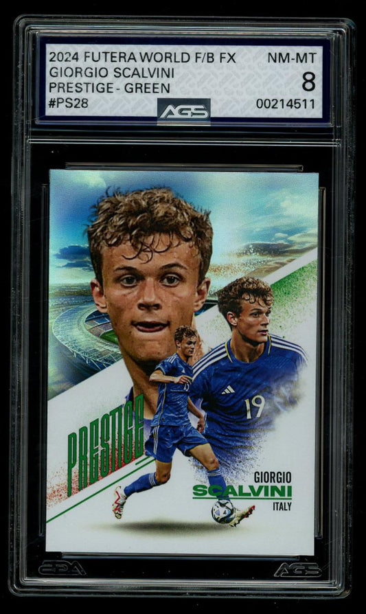2024 Soccer Soccer Futera Unique 2024 FUTERA WORLD FOOTBALL FX PS28 PRESTIGE - GREEN GIORGIO SCALVINI