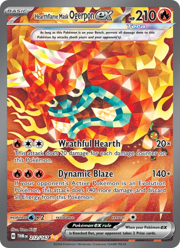 Hearthflame Mask Ogerpon ex - Twilight Masquerade #212/167