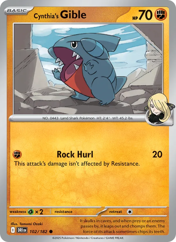 Cynthia's Gible - Destined Rivals #102/182