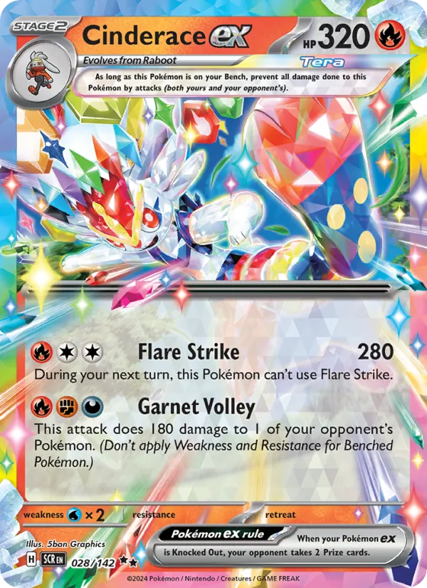 Cinderace ex - Stellar Crown #028/142
