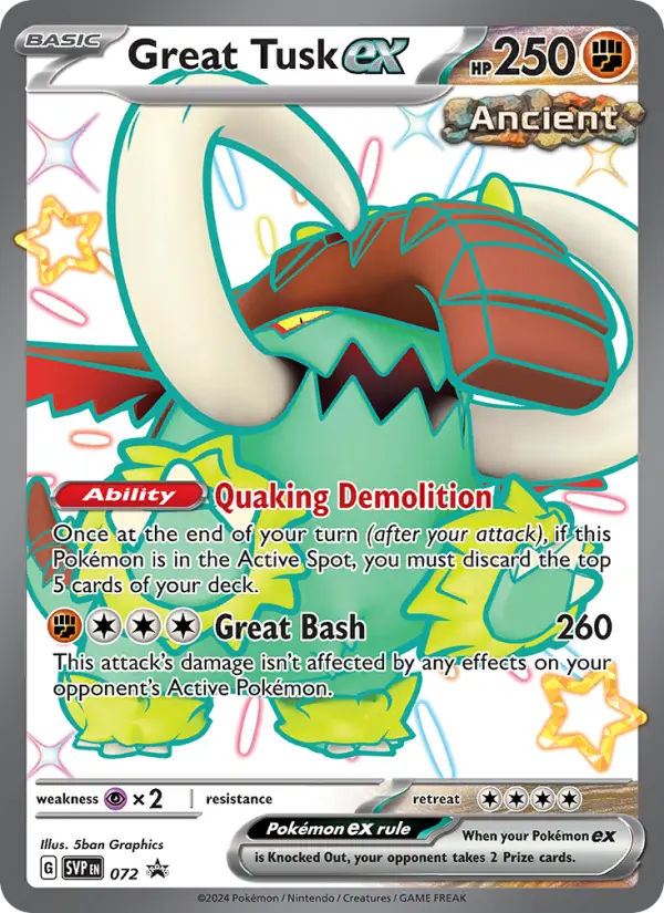 Great Tusk ex - SVP Black Star Promos #072/225