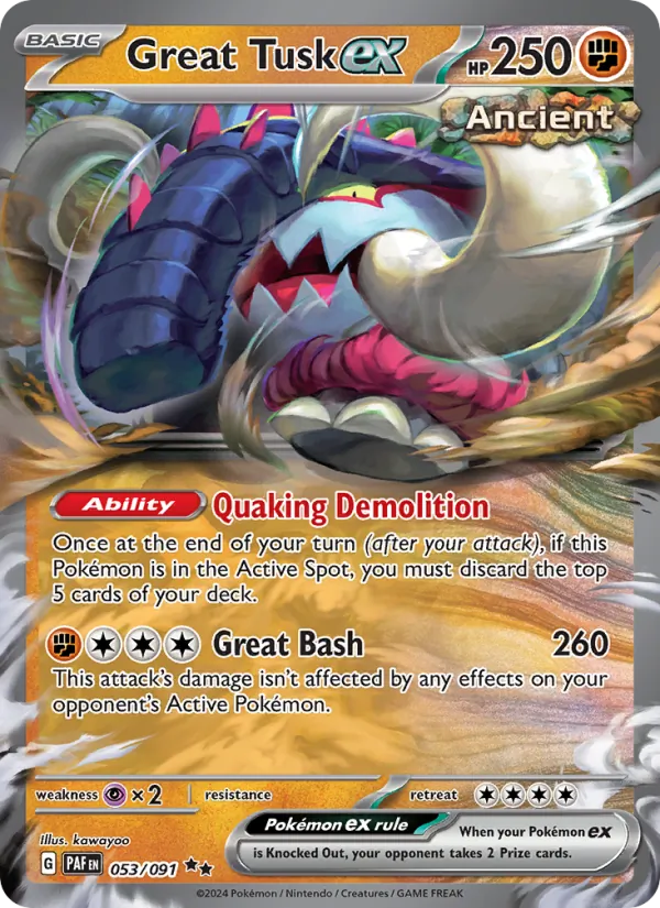 Great Tusk ex - Paldean Fates #053/91