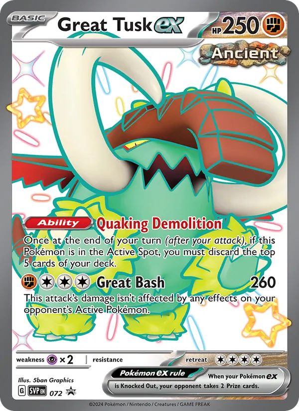 Great Tusk ex - SVP Black Star Promos #072/225