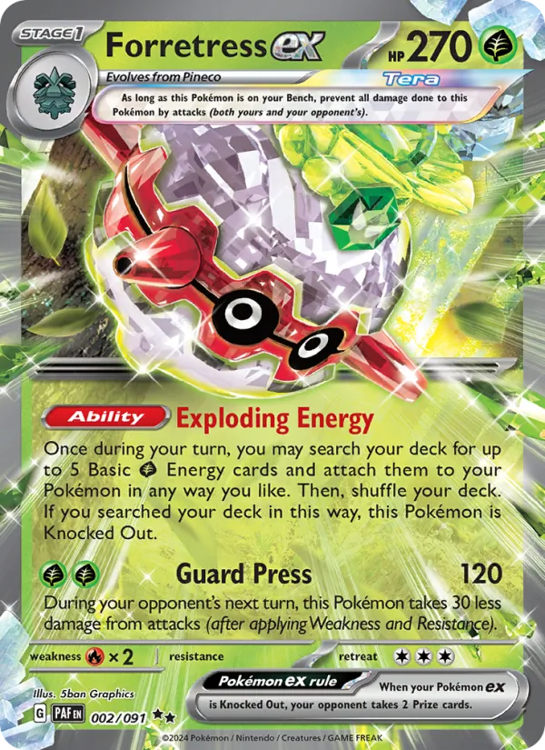 Forretress ex - Paldean Fates #002/91