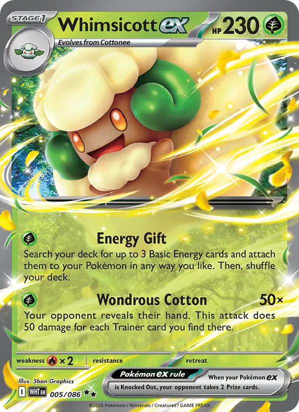 Whimsicott ex - White Flare #005/86
