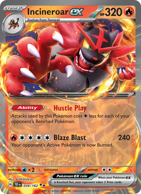Incineroar ex - Temporal Forces #034/162